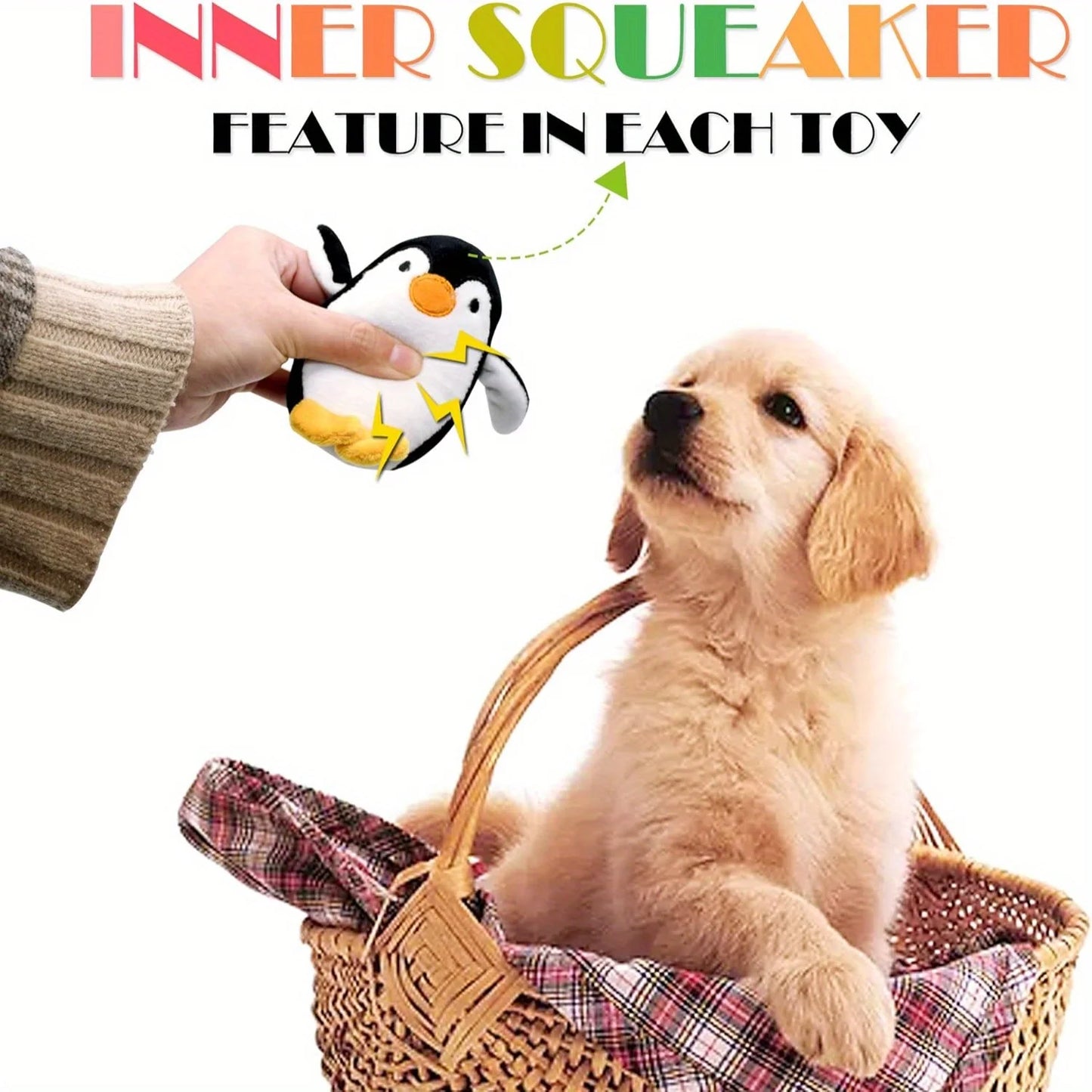 LEMROE Dog Plush Squeaky Toys For Small And Medium Dogs
