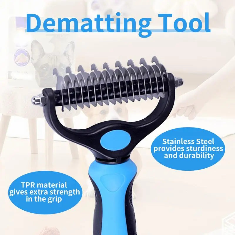Pet Dematting Comb With Stainless Steel Blades For Dogs