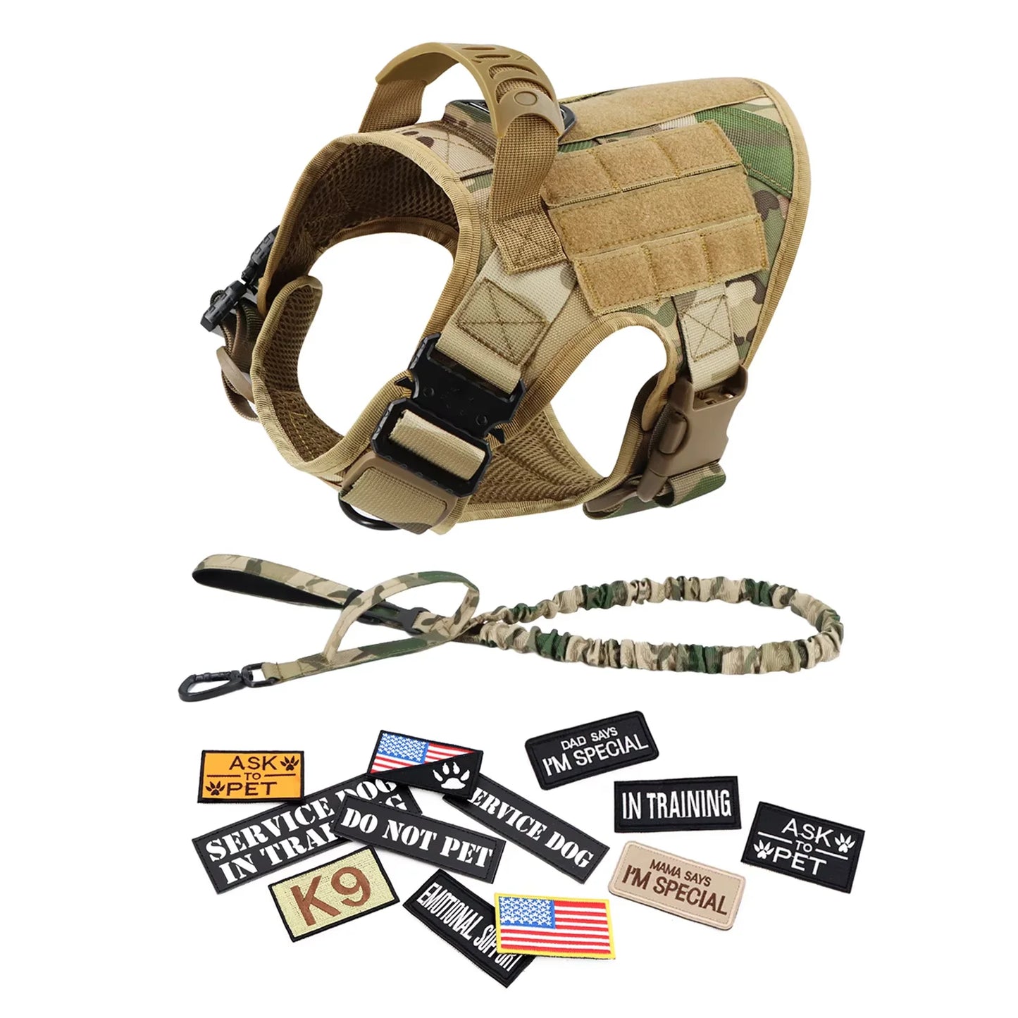 Military Large Dog Harness Vest for Malinois Training