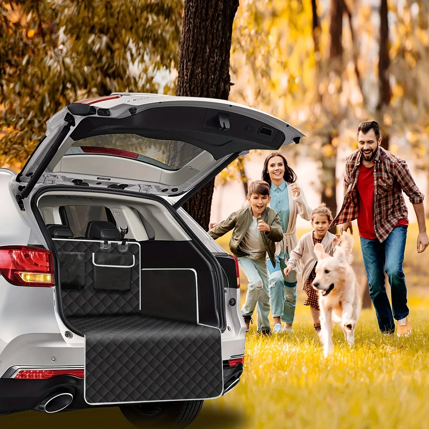 SUV Pet Trunk Cushion With Bumper Protection And Waterproof Pad