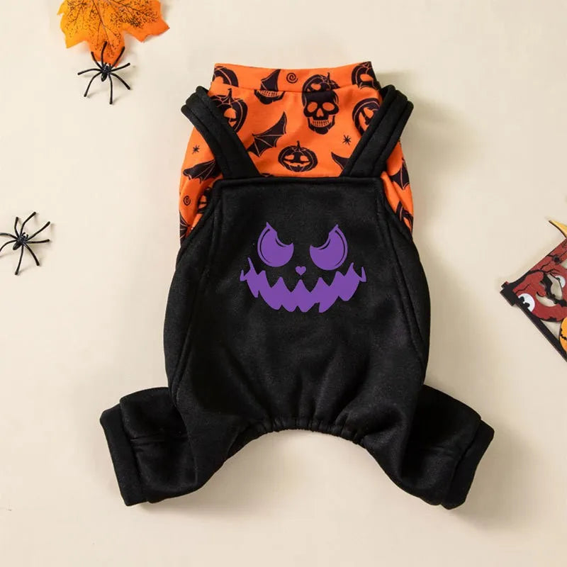 Halloween Jack O Lantern Pet Costume Stretchy Pull On Fit