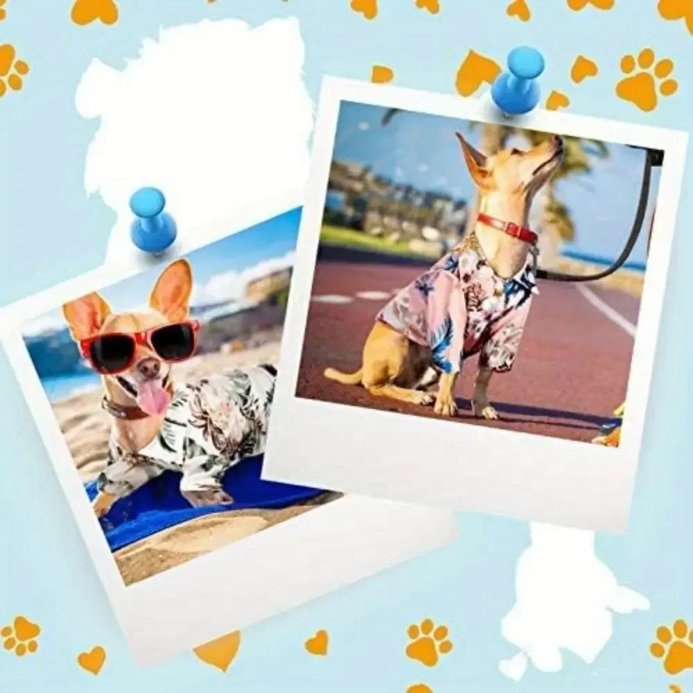 Four Breathable Hawaiian Floral Pet Shirts for Dogs and Cats