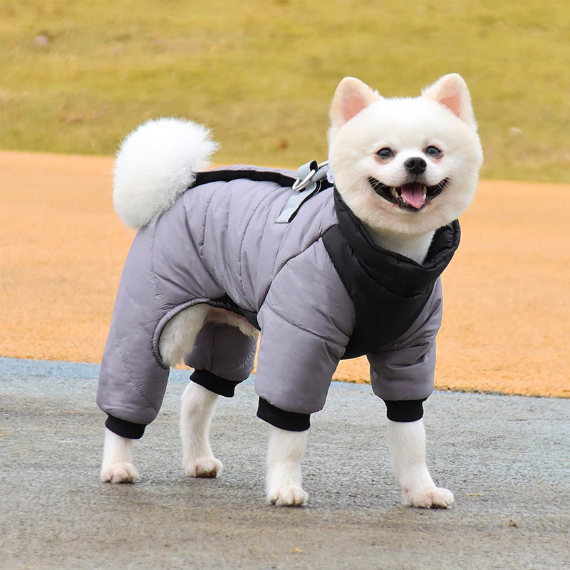 Waterproof Warm Winter Dog Jumpsuit Coat for Outdoor Use