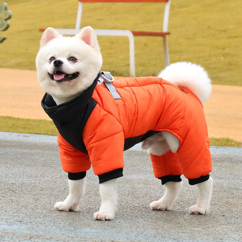 Waterproof Warm Winter Dog Jumpsuit Coat for Outdoor Use
