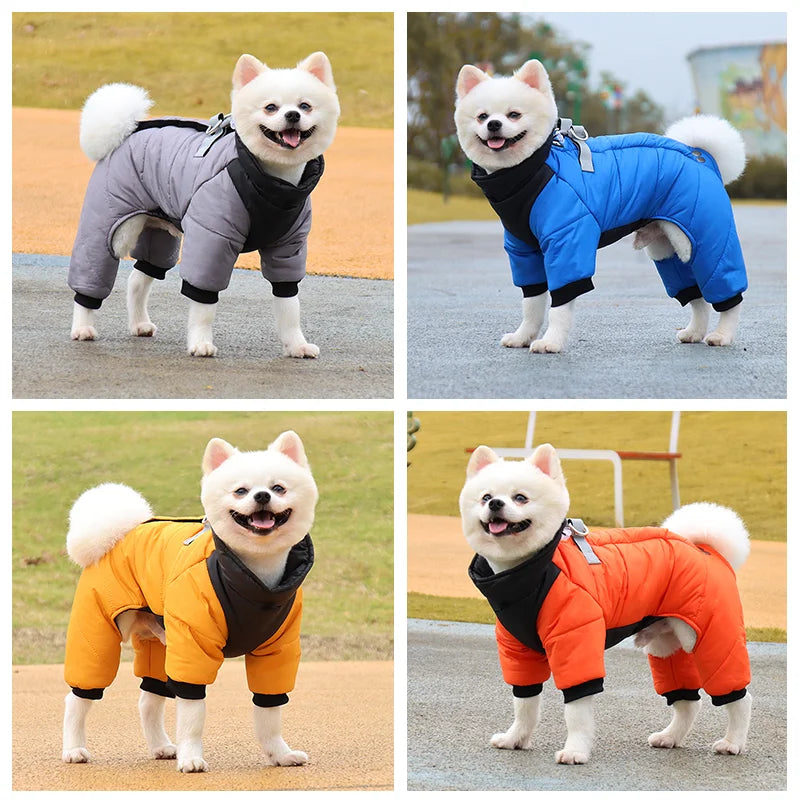 Waterproof Warm Winter Dog Jumpsuit Coat for Outdoor Use