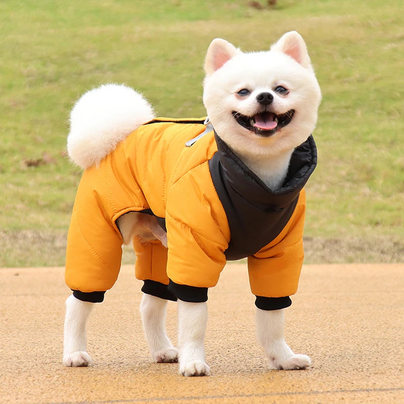 Waterproof Warm Winter Dog Jumpsuit Coat for Outdoor Use