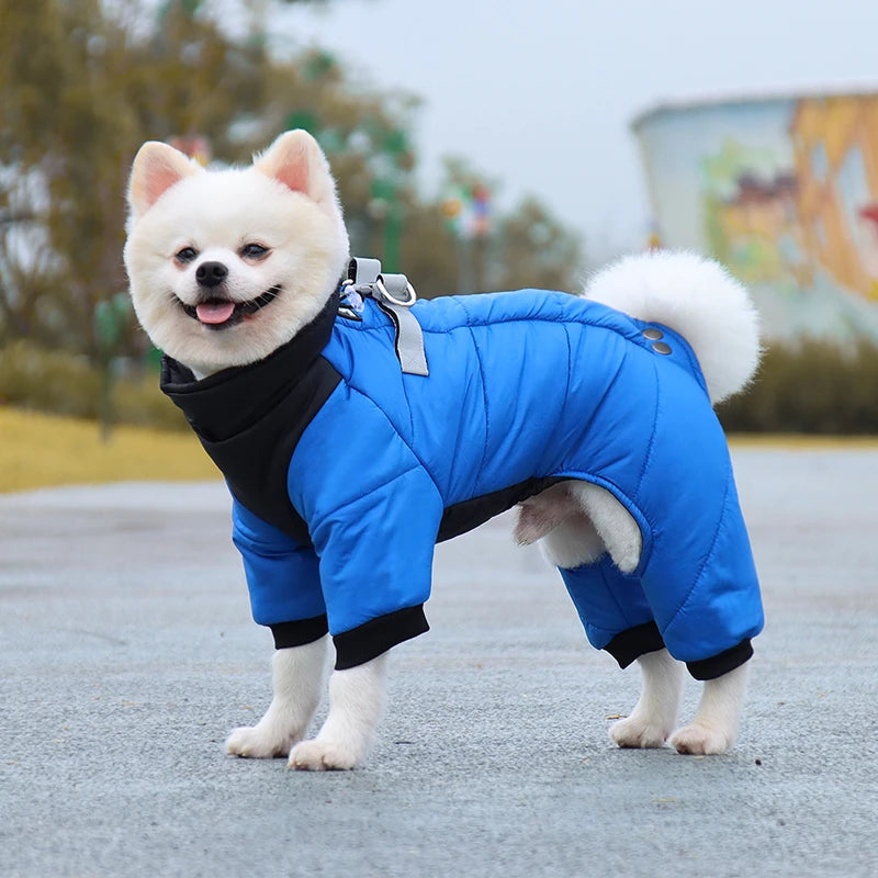 Waterproof Warm Winter Dog Jumpsuit Coat for Outdoor Use