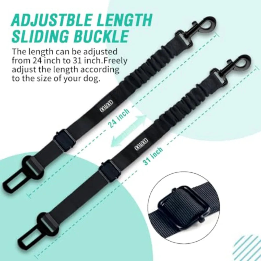 Dog Seat Belt, 3 Pcs Set Retractable Dog Car Harness Adjustable Dog Seat Belt for Vehicle Nylon Pet Safety Seat Belts Heavy Dut