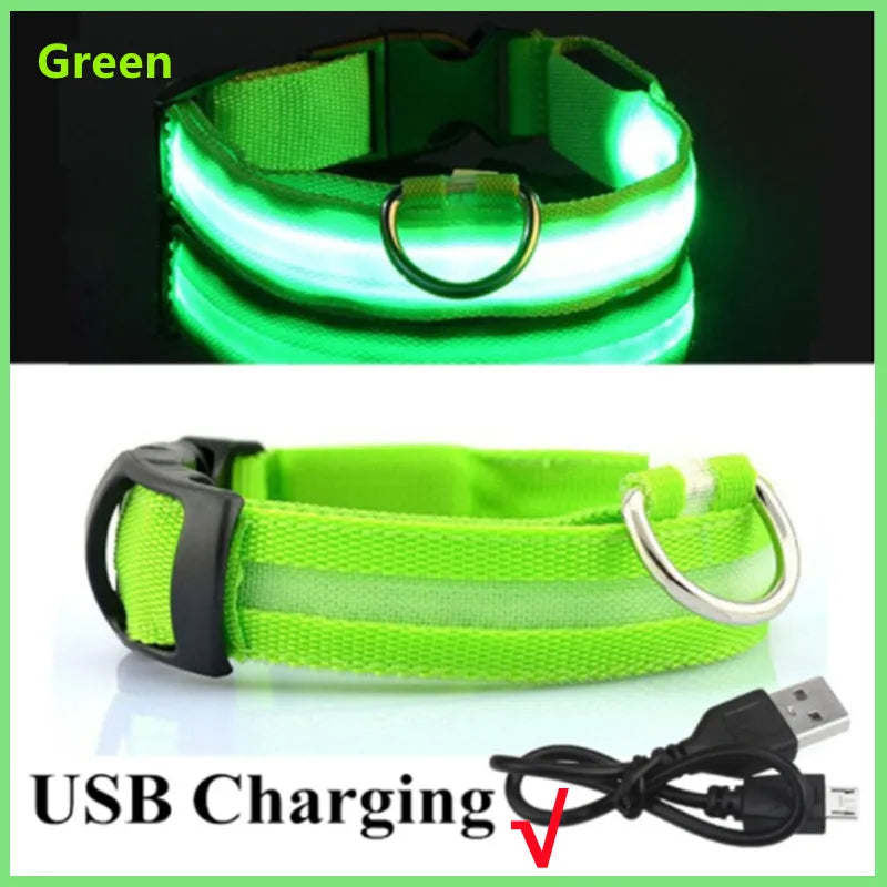 COOYOMOO USB Rechargeable Luminous Adjustable Dog Collar Night Light