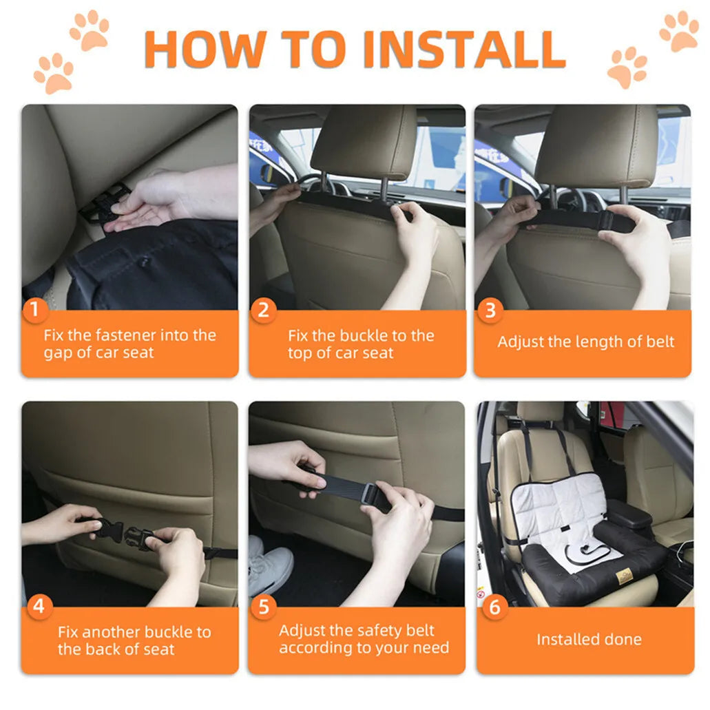 BORWART Waterproof Portable Dog Car Seat Bed and Booster Carrier