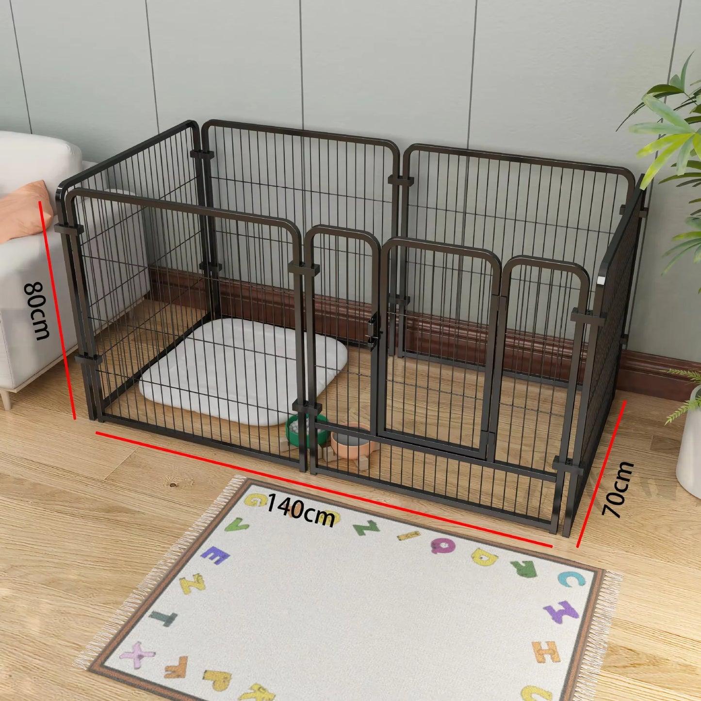 Six Panel Durable Dog Fence Playpen For Puppies And Pets