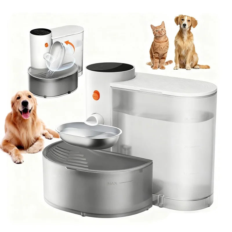 Booteely Wireless Stainless Steel Pet Water Dispenser With Purification