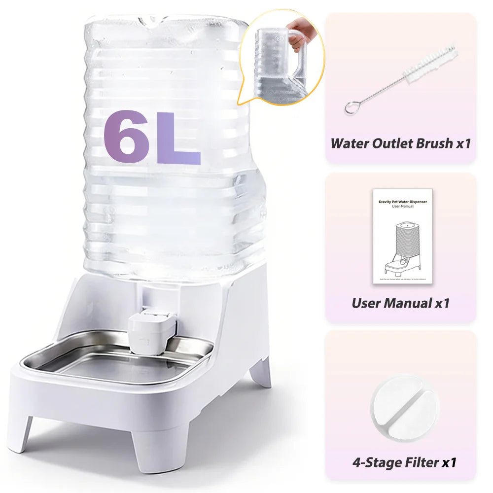 Elevated Gravity Pet Water Dispenser For Cats And Dogs