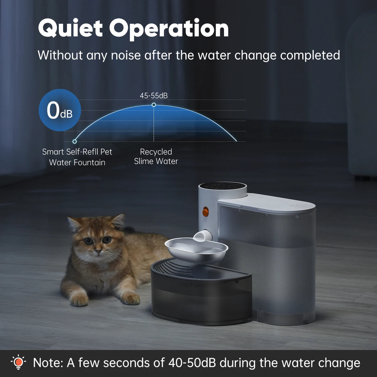 Booteely Wireless Stainless Steel Pet Water Dispenser With Purification