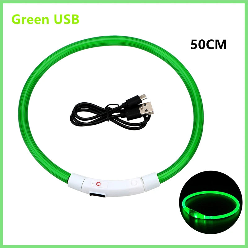 COOYOMOO USB Rechargeable Luminous Adjustable Dog Collar Night Light