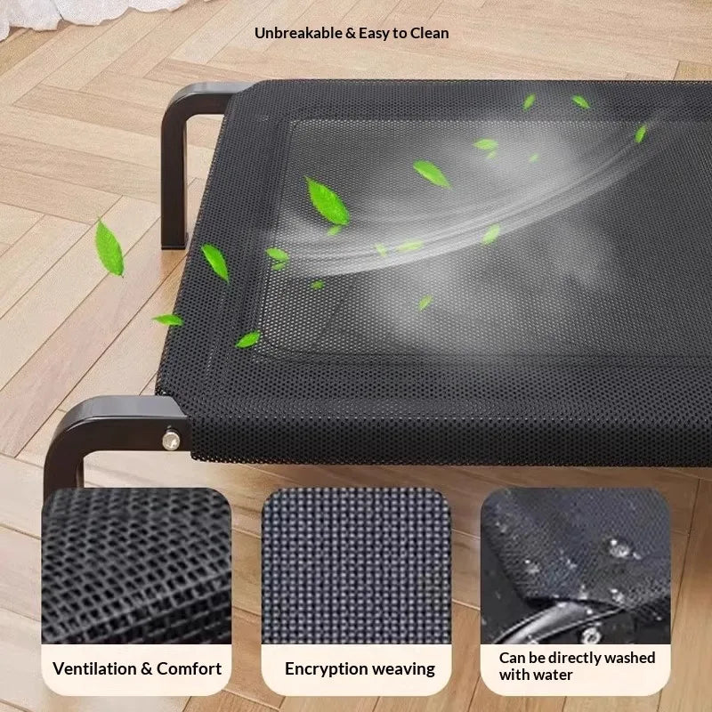 Elevated Dog Lounge Bed With Breathable Mesh Surface
