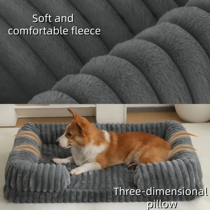 Winter Dog Bed For Pets Warm Corduroy Sofa Bed Mat