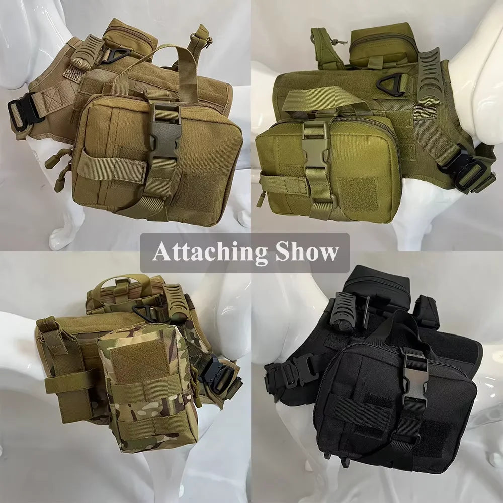 PetraVel Military Dog Tactical Molle Harness Pouch Set