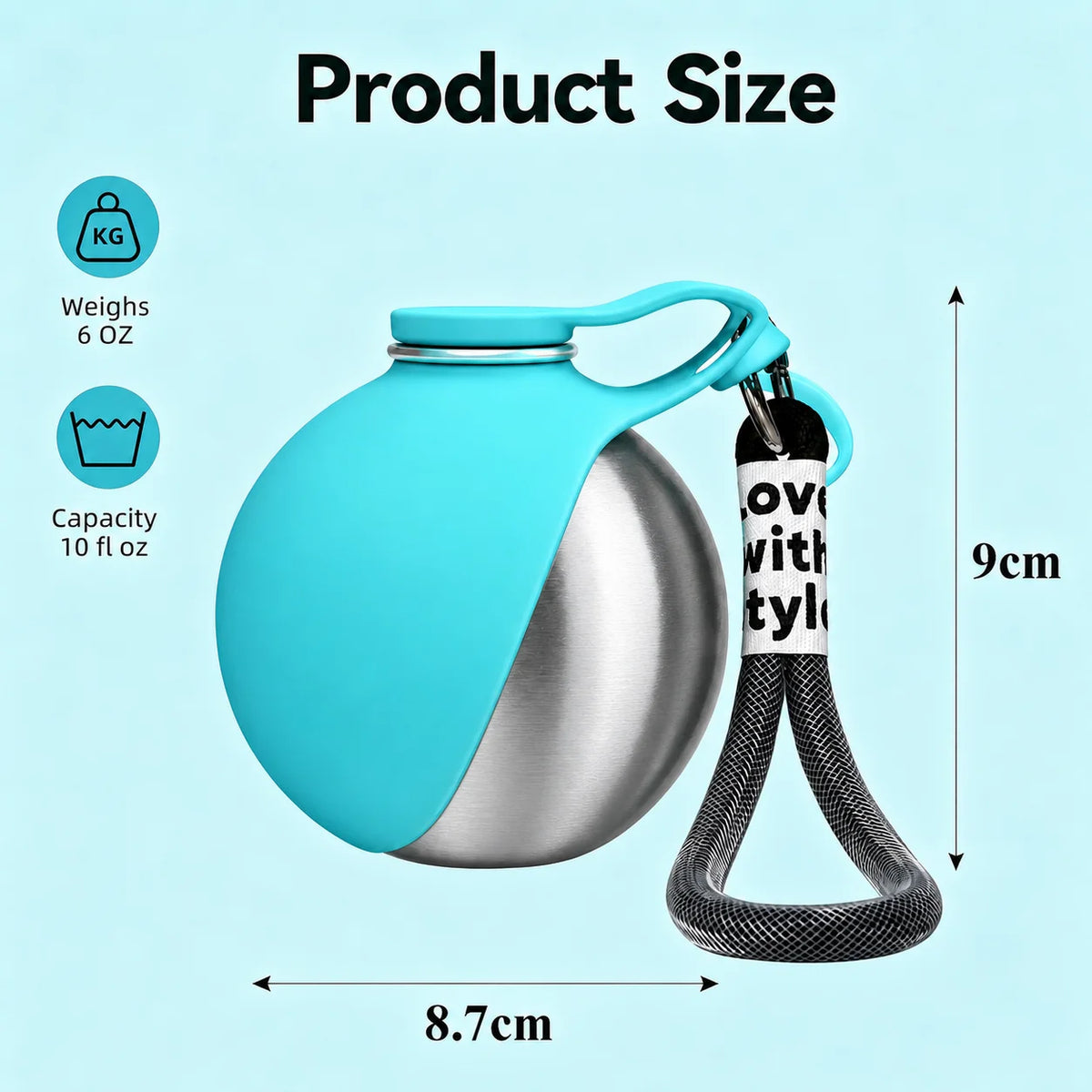 Portable Leak Proof Pet Water Dispenser Foldable Stainless Steel Bowl