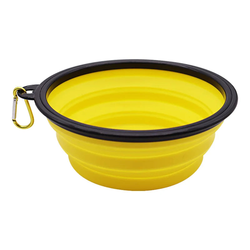 Collapsible Silicone Dog Food And Water Bowl With Carabiner For Travel