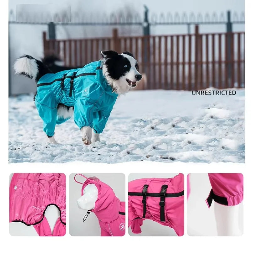 Waterproof Reflective Dog Raincoat Jacket for All Weather Protection