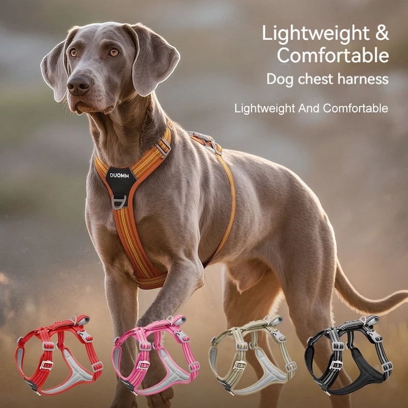 Anti Pull Dog Harness Leash Set Reflective Wear Resistant Soft