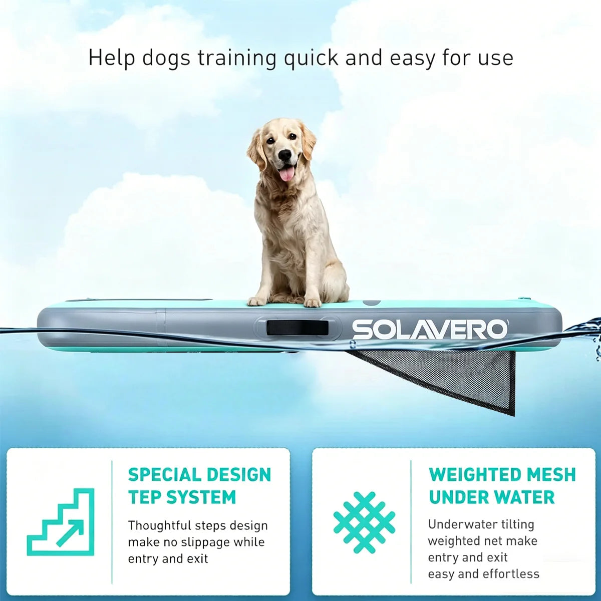 Inflatable Dog Water Ramp Non Slip EVA Deck For Pool