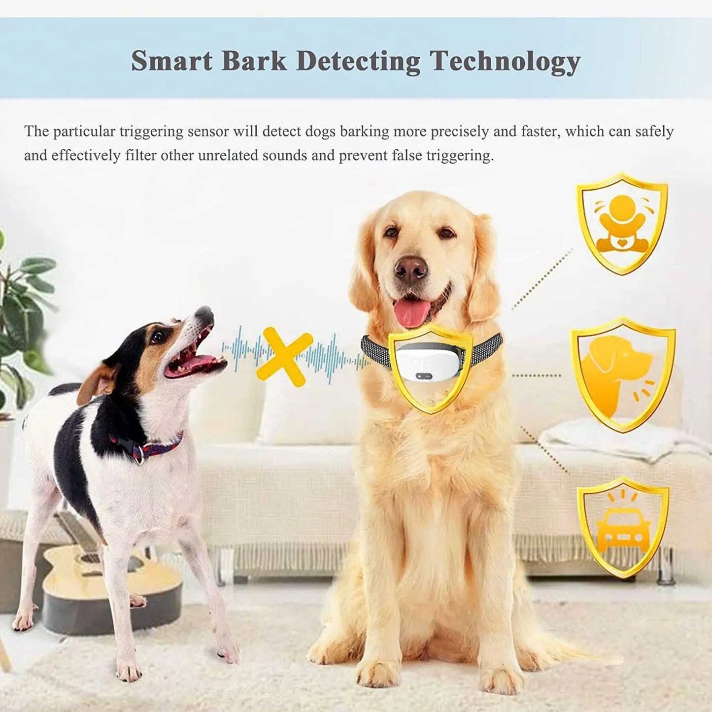 PuPoPan Bark Deterrent Training Collar For Dogs With LED