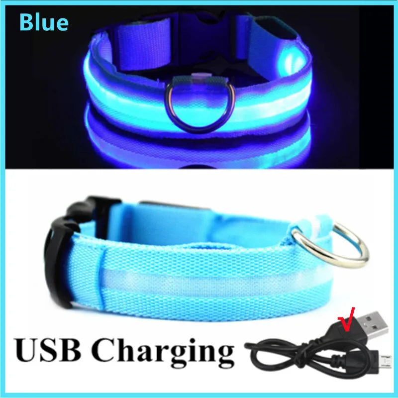 COOYOMOO USB Rechargeable Luminous Adjustable Dog Collar Night Light