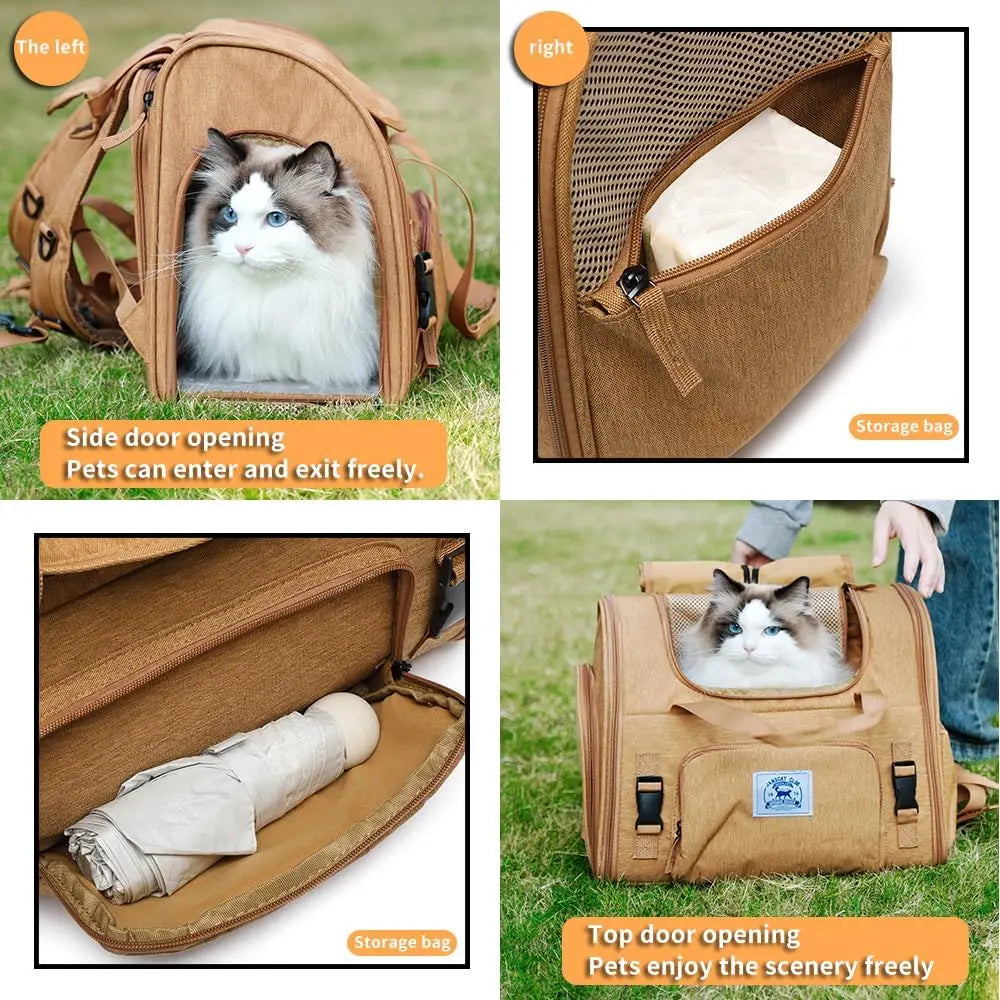 Collapsible Pet Backpack Carrier For Cats, Dogs, Rabbits