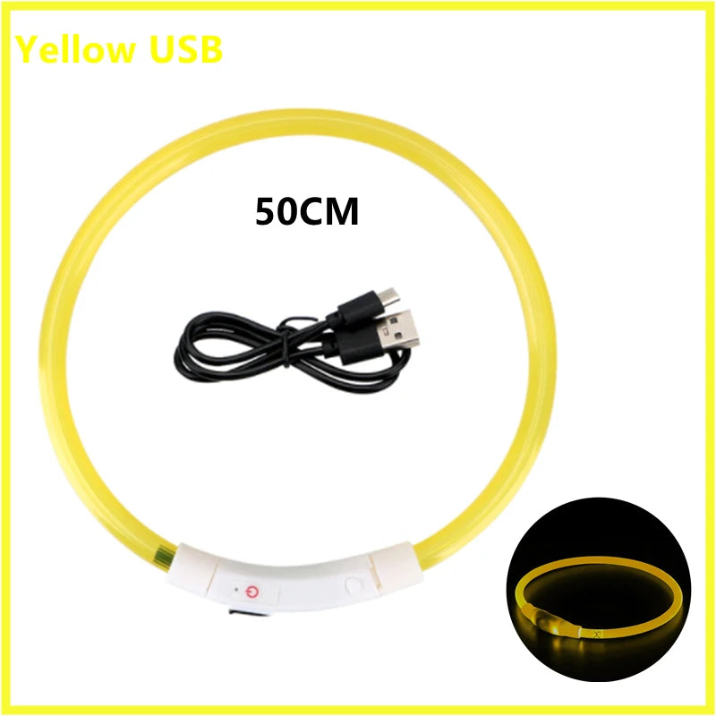 COOYOMOO USB Rechargeable Luminous Adjustable Dog Collar Night Light