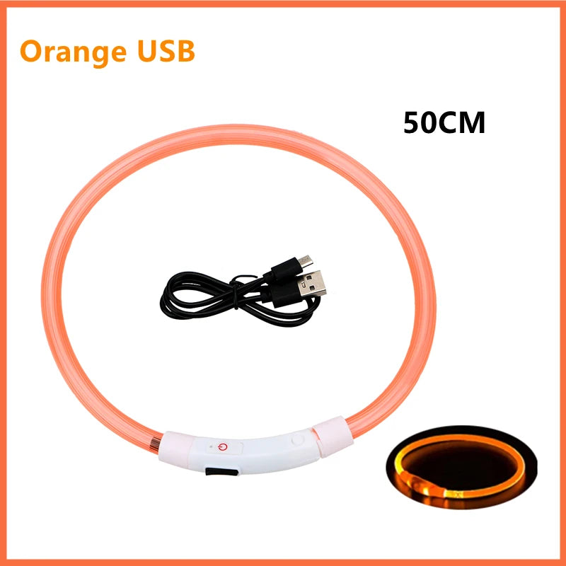 COOYOMOO USB Rechargeable Luminous Adjustable Dog Collar Night Light