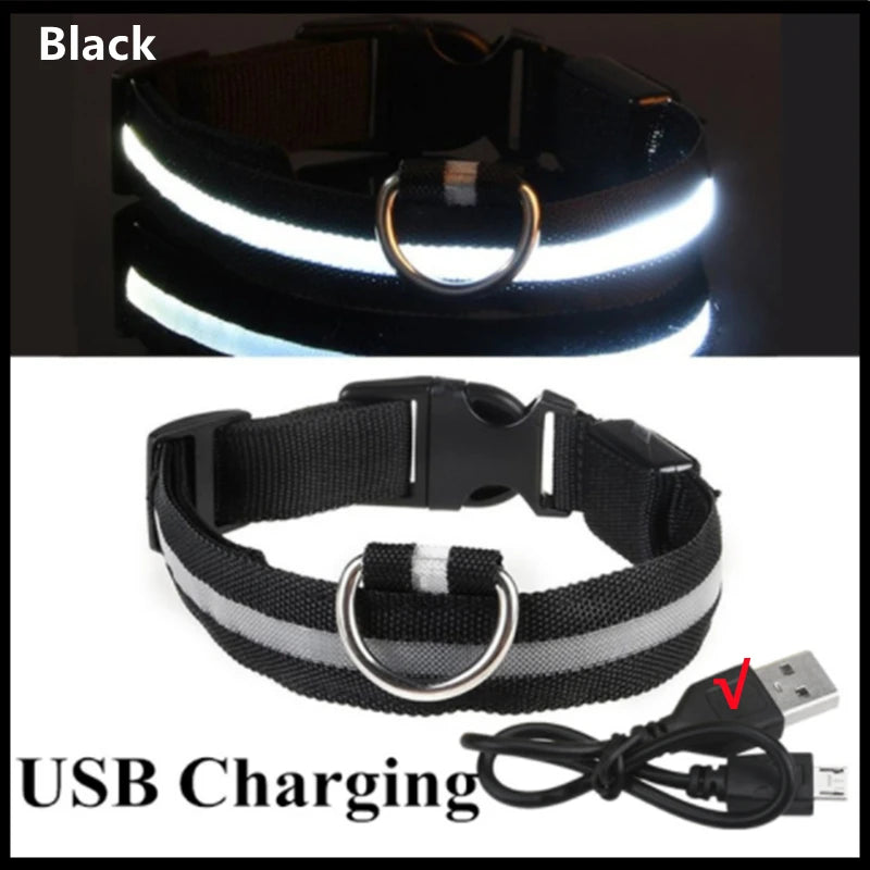 COOYOMOO USB Rechargeable Luminous Adjustable Dog Collar Night Light