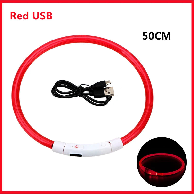 COOYOMOO USB Rechargeable Luminous Adjustable Dog Collar Night Light