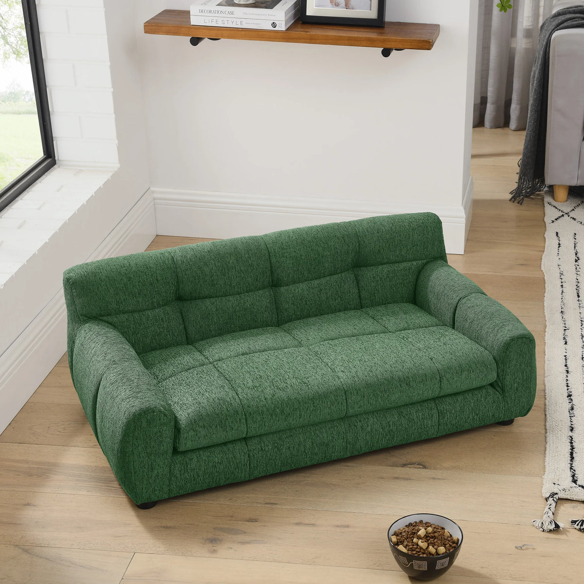 Breathable Dog Sofa Bed With Supportive Backrest And Armrests
