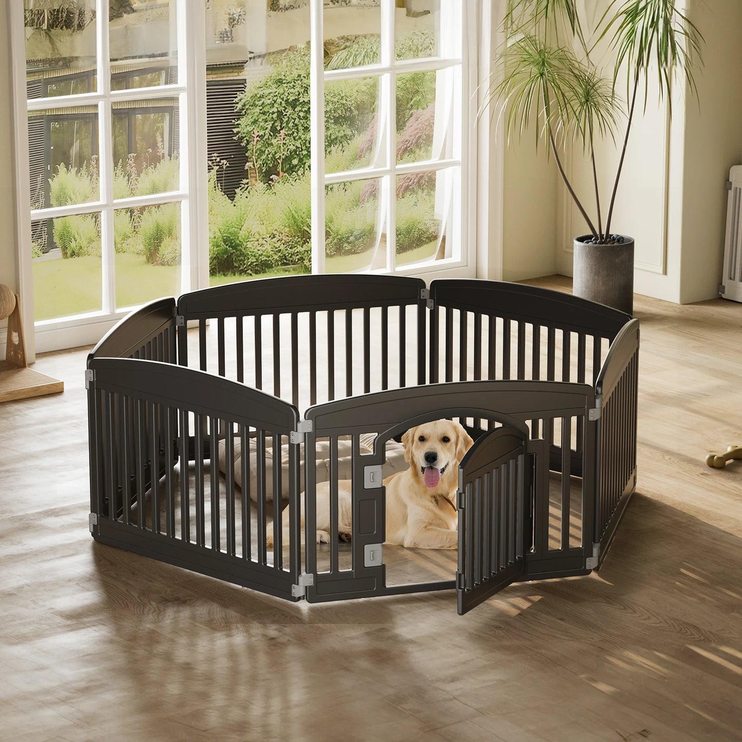 JHK Plastic Dog Playpen Expandable Durable Indoor Outdoor Pet Fence