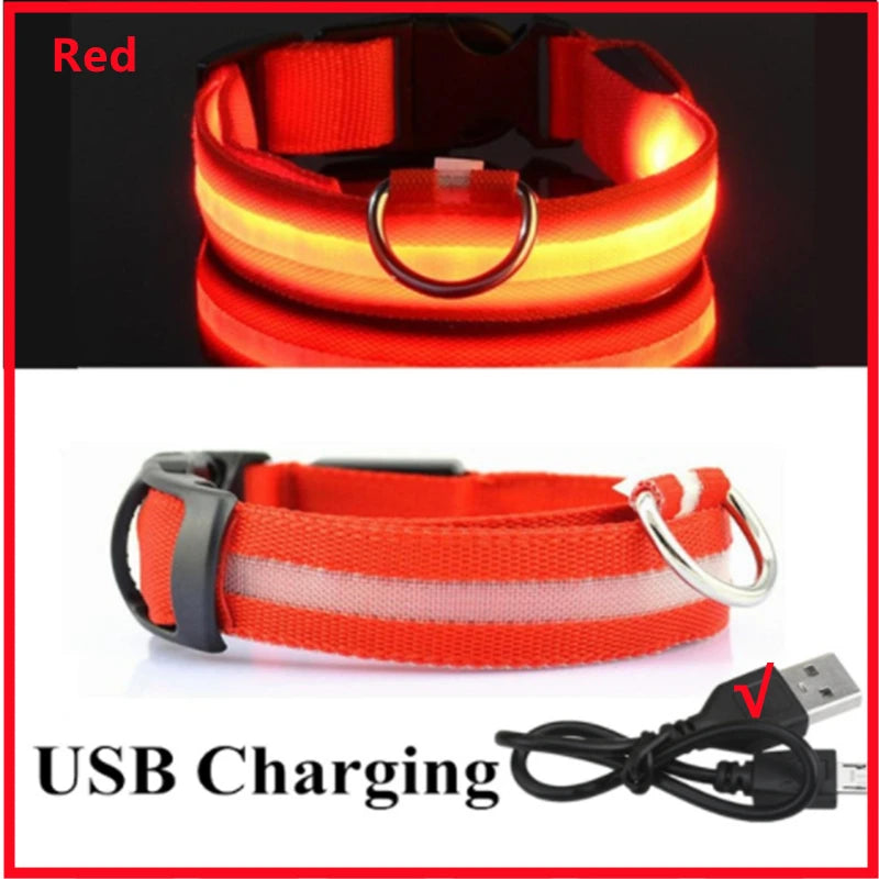 COOYOMOO USB Rechargeable Luminous Adjustable Dog Collar Night Light