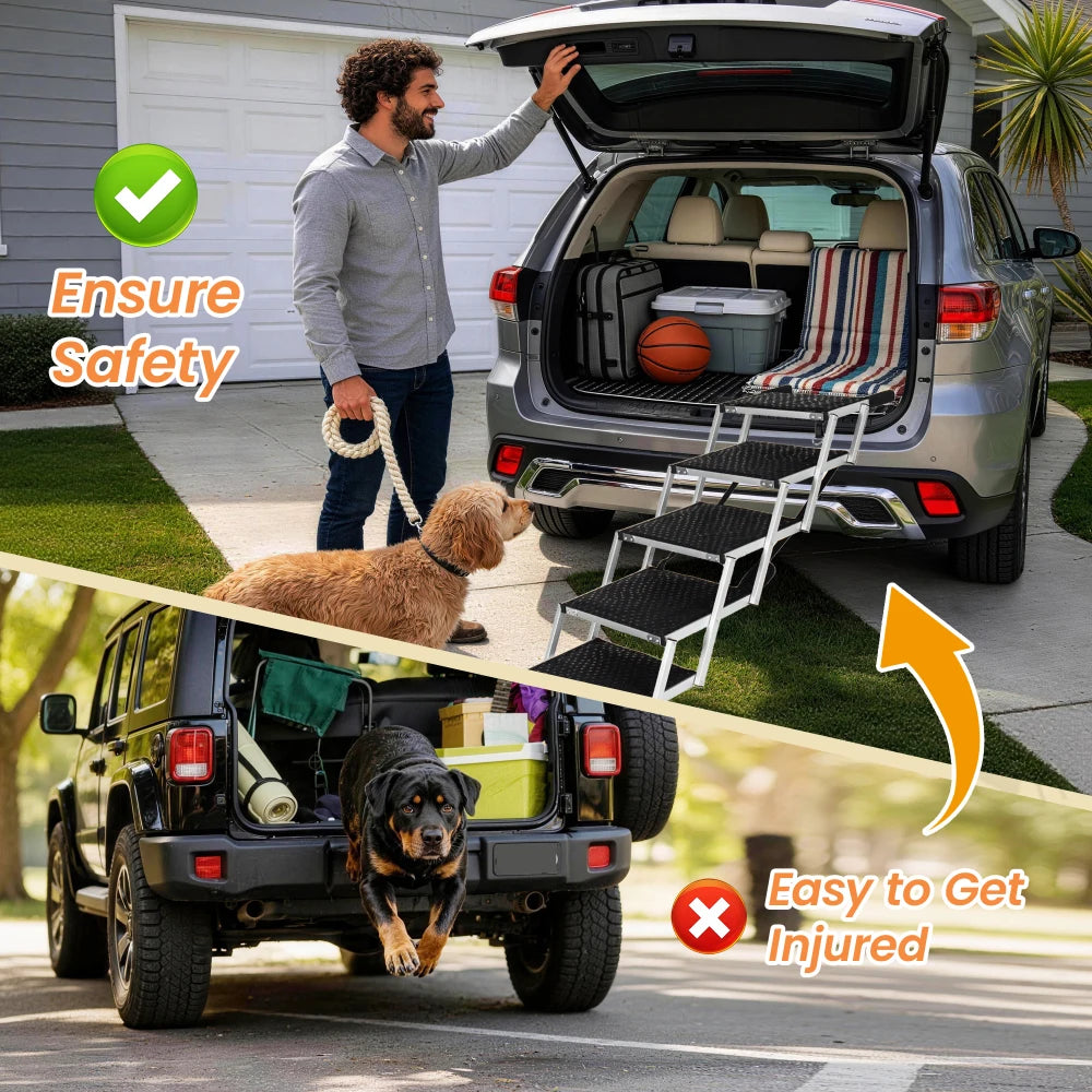 LISM Foldable Portable Non-Slip Dog Ramp for Cars and SUVs