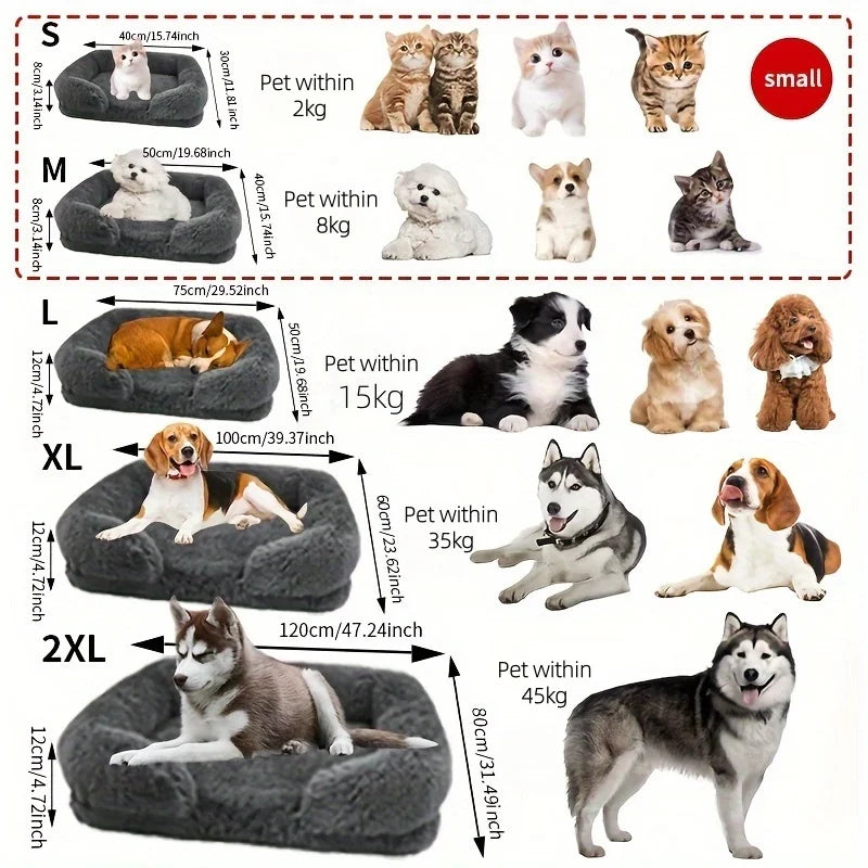 Winter Dog Bed For Pets Warm Corduroy Sofa Bed Mat