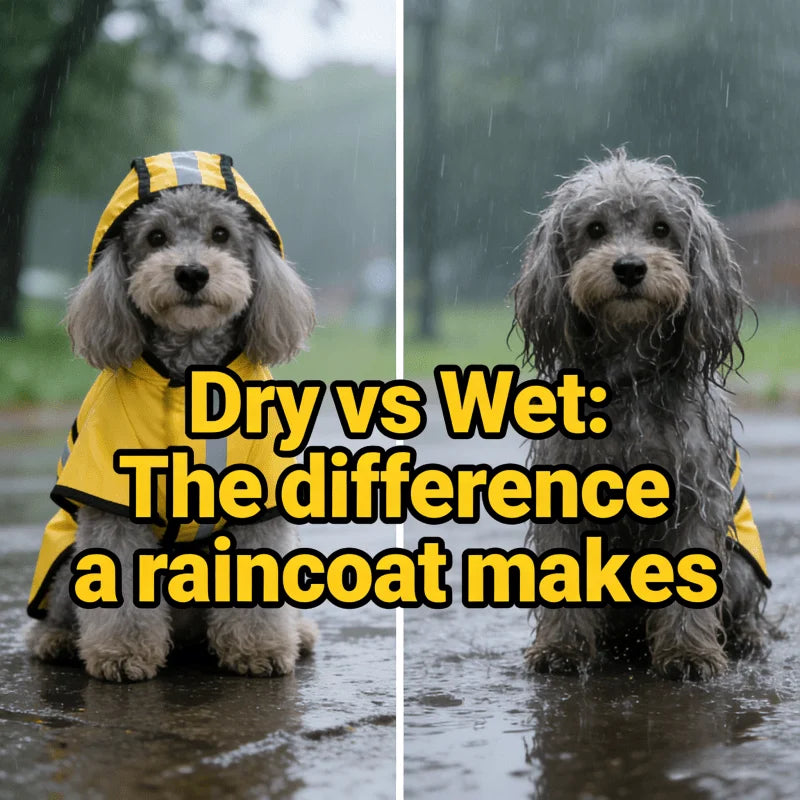 Hooded Dog Raincoat With Bells And Poop Bag Dispenser Reflective