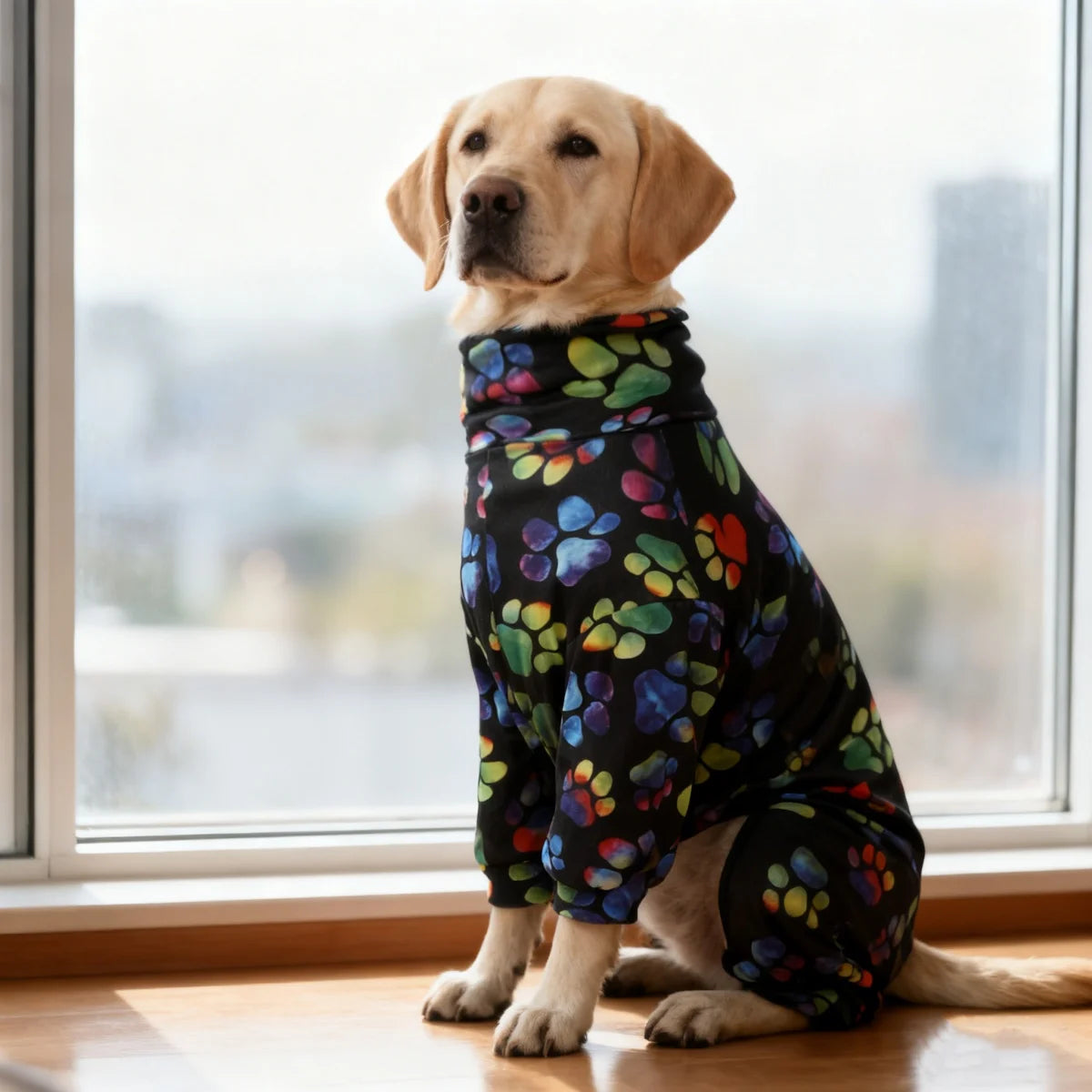 Digital Printed Dog T Shirt Features All Season Paw Design