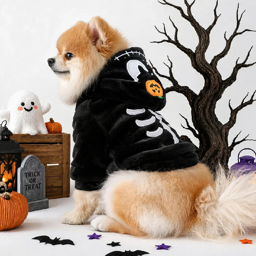Warm Halloween Fleece Hoodie Costume For Dogs And Cats