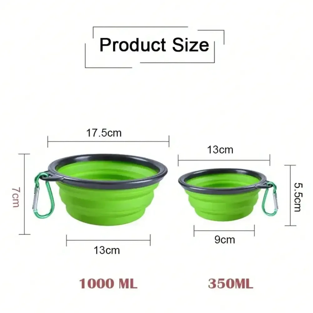 Folding Portable Dog Feeder Bowl 2 In 1 Travel Dispenser