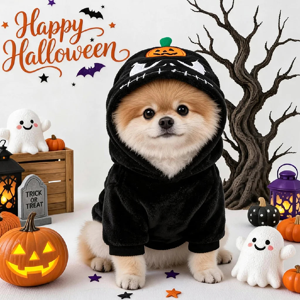 Warm Halloween Fleece Hoodie Costume For Dogs And Cats