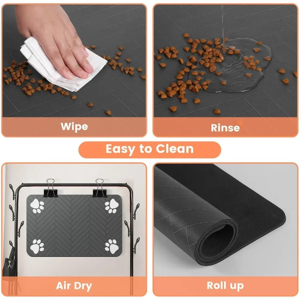 Waterproof Absorbent Pet Feeding Mat With Rubber Backing