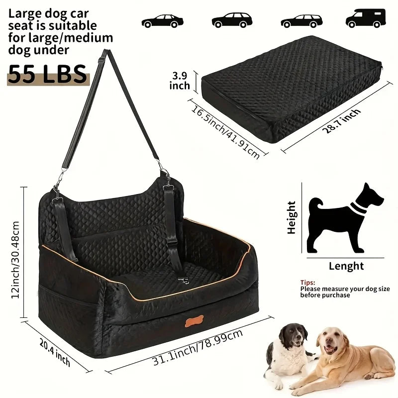 Premium Dog Car Seat Booster Cushion With Memory Foam Protection
