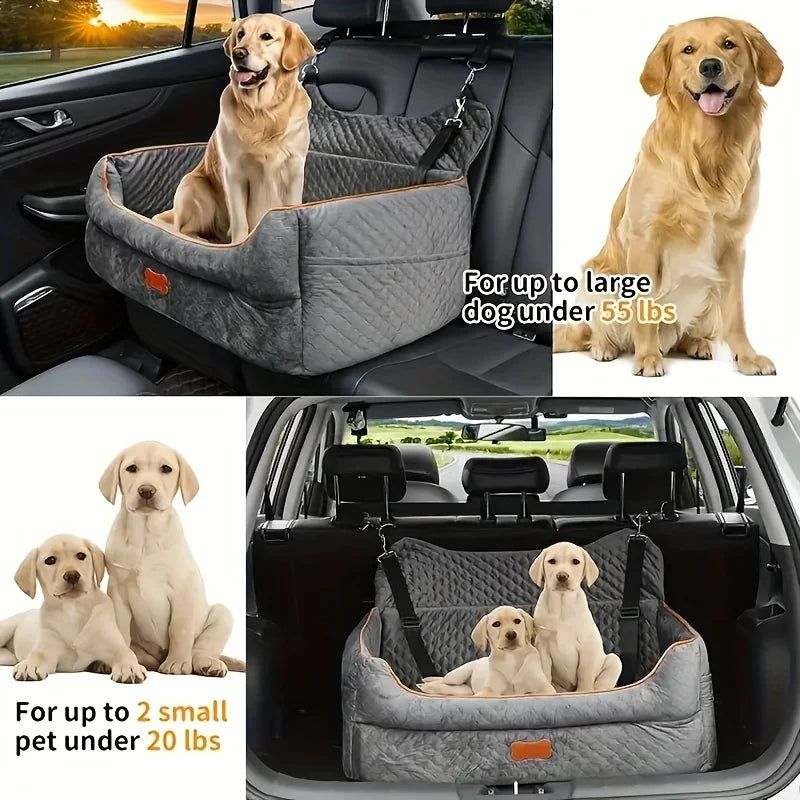 Premium Dog Car Seat Booster Cushion With Memory Foam Protection