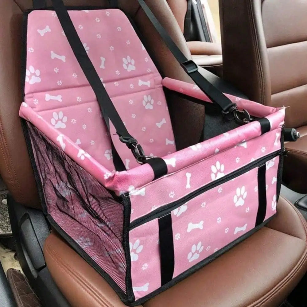 Portable Elevated Dog Booster Car Seat With Adjustable Safety Strap