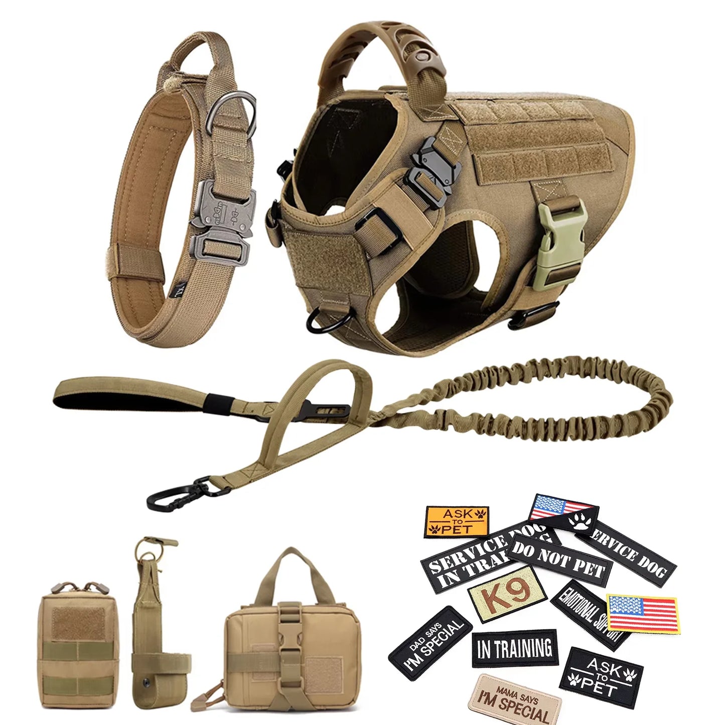 Military Large Dog Harness Vest for Malinois Training