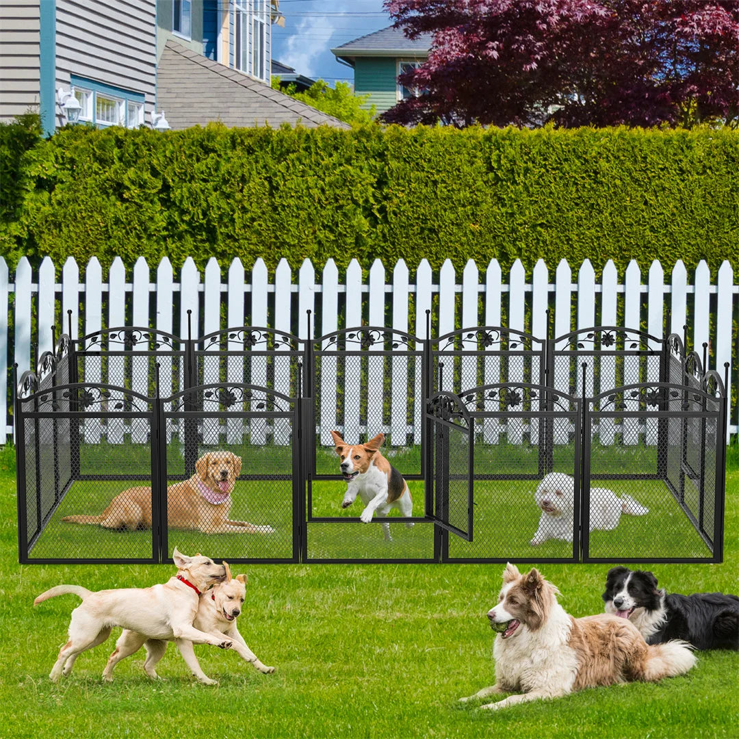 BINGOPAW Eight Panel Heavy Duty Dog Playpen For Indoor Outdoor
